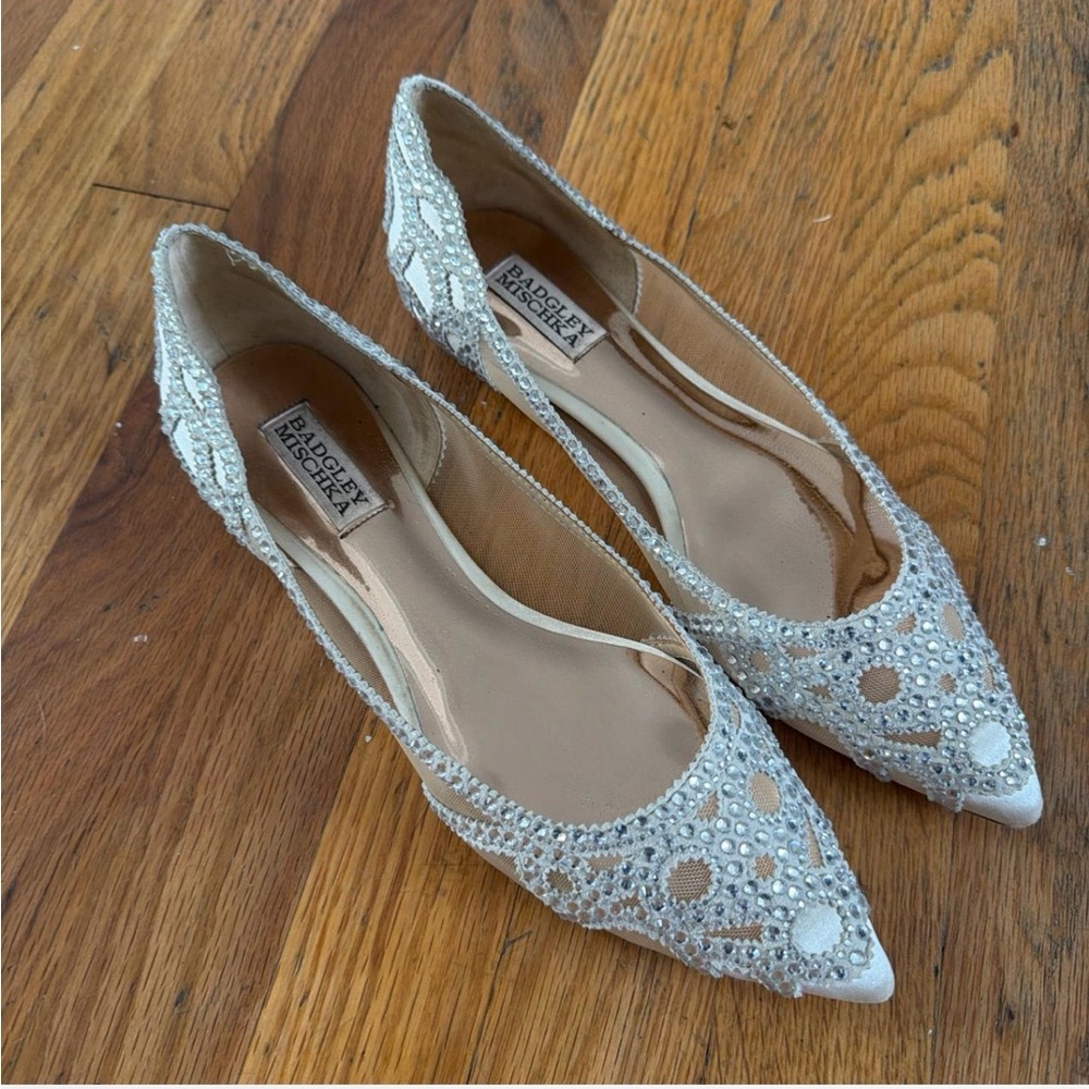 Badgley Mischka Silver Embellished Heels